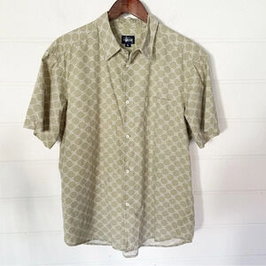 Rare⭐️ Vintage 90’s Stussy Gucci Style Monogram Pattern Woven Button Down Shirt